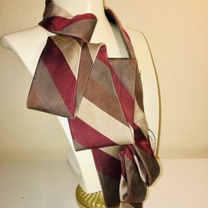 Burgundy/Cream stripe scarf